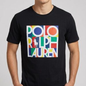 blo rl black graphic printed tee